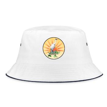 Gray Heron - Bucket Hat - white/navy - Front