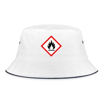 Caution Flammable - Bucket Hat - white/navy - Front