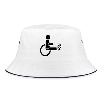 Utilisateur d’un fauteuil roulant avec jambe dans le plâtre # - Bob - blanc/marine - Devant