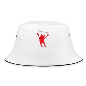 Cheeky devil - Bucket Hat - white/navy - Front