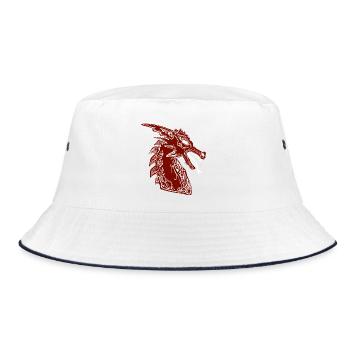 Drachen - Bucket Hat - Weiß/Navy - Vorne