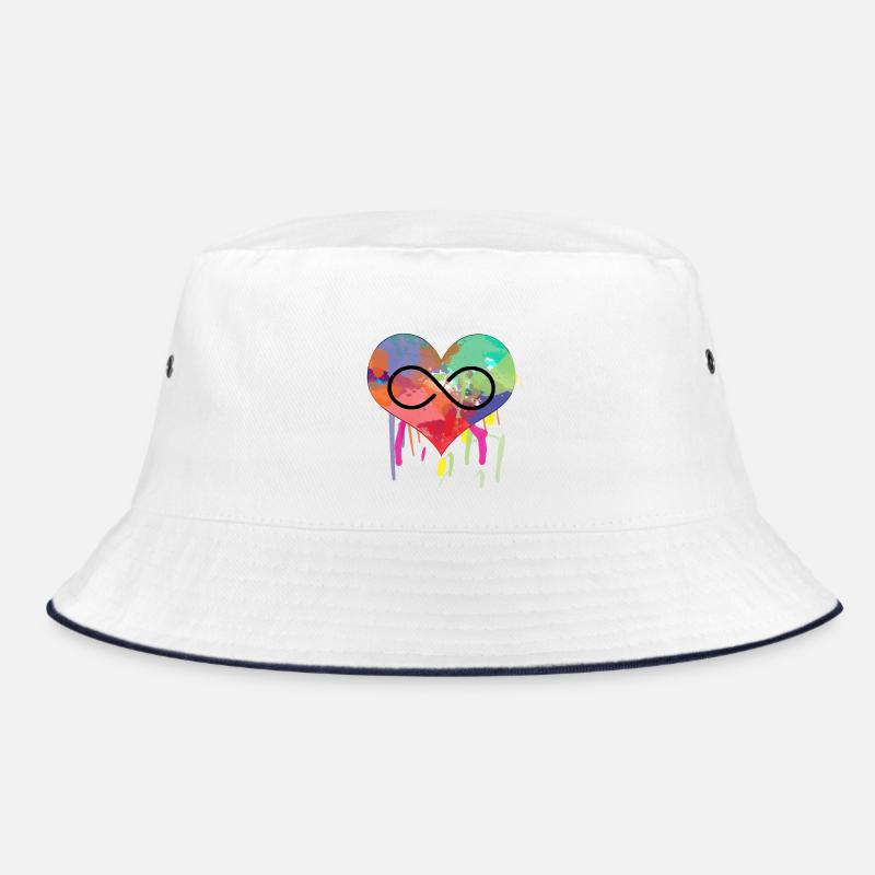 LT 63 w Unendlichkeit Farbenfroh - Bucket Hat - Weiß/Navy