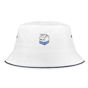 milk - Bucket Hat - white/navy - Front