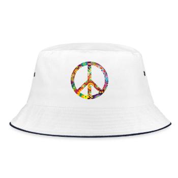 Peace - Bucket Hat - white/navy - Front