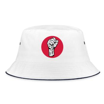 Fist - Protest - Democracy - Bucket Hat - white/navy - Front