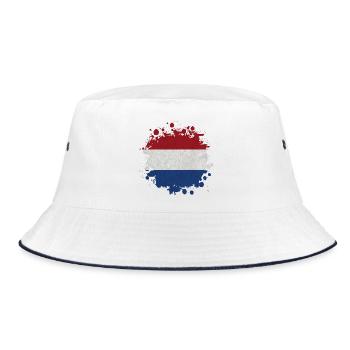 Pays-Bas Tache / Cadeau drapeau Holland - Bob - blanc/marine - Devant