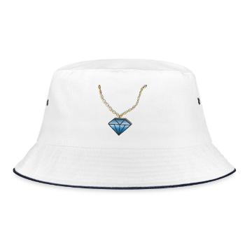Chain Diamond - Bucket Hat - white/navy - Front