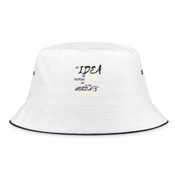Lisp language linguistics Logoädie therapist joke - Bucket Hat - white/navy - Front