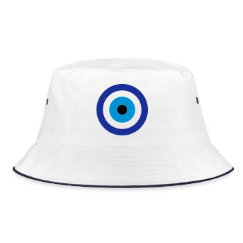 Blue Evil Eye - Bucket Hat - white/navy - Front