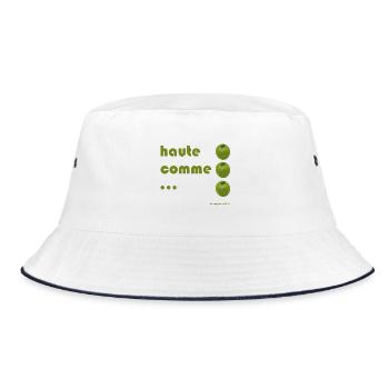 hoch wie 3 Äpfel - Bucket Hat - Weiß/Navy - Vorne