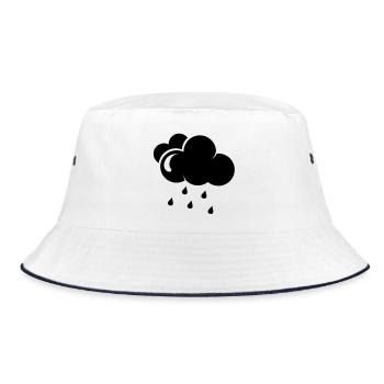 Cloud with rain drops - Bucket Hat - white/navy - Front