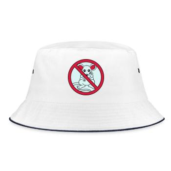 verboten schild durchgestrichen keine maus suess n - Bucket Hat - Weiß/Navy - Vorne
