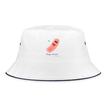 Phage Attack - Bacteria & Bacteriophage - Bucket Hat - white/navy - Front