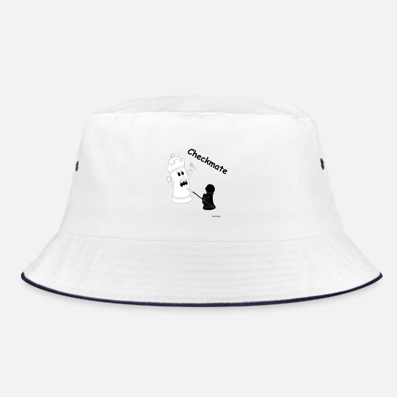 Checkmate / Schachmatt - Bucket Hat - Weiß/Navy
