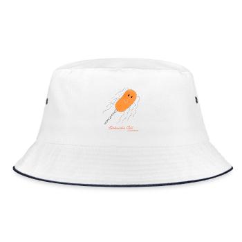 E. coli / Escherichia coli - bacterium - Bucket Hat - white/navy - Front