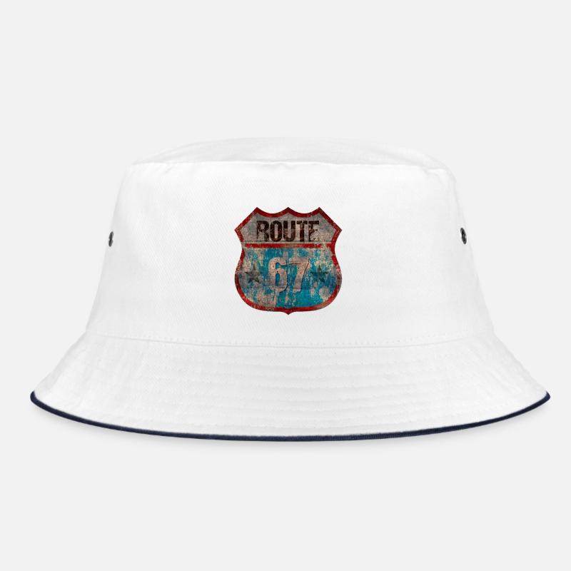 Rustic Route 67 Schild Design Bucket Hat