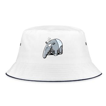 Funny Tapir I Tapirs I Kids Comic Gift - Bucket Hat - white/navy - Front