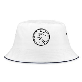 Let Franc - Bucket Hat - white/navy - Front