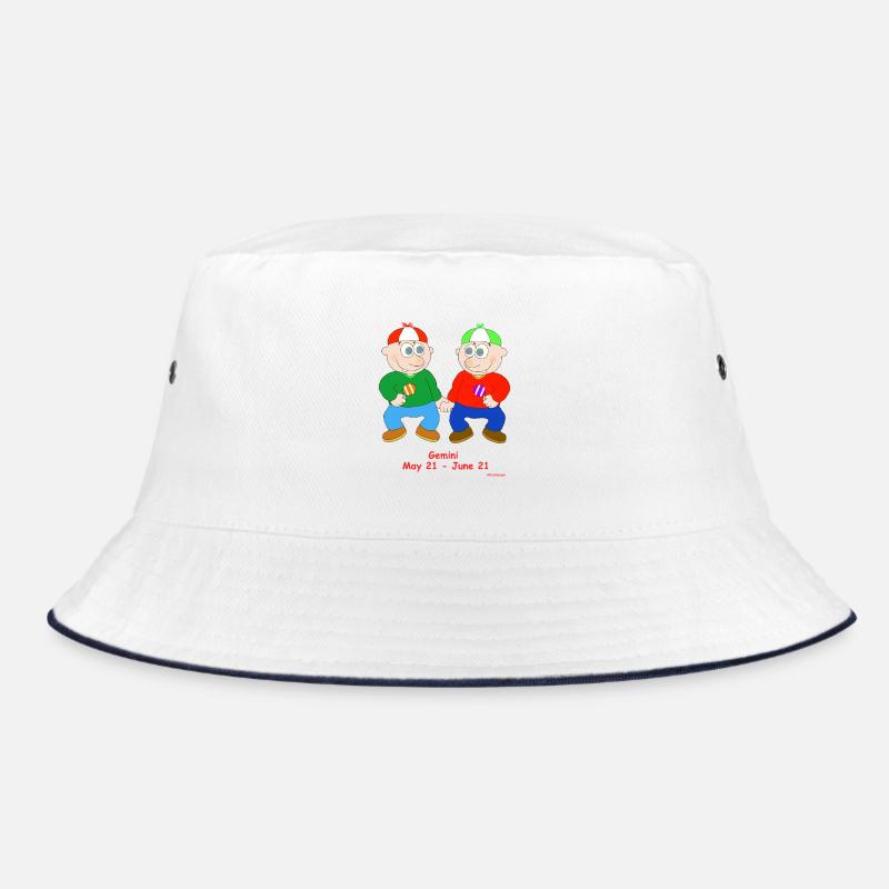 Lustige Zwillinge Sternzeichen - Bucket Hat - Weiß/Navy