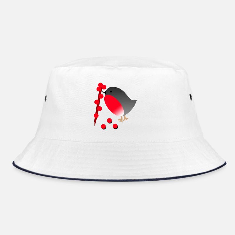 vogel - Bucket Hat - Weiß/Navy