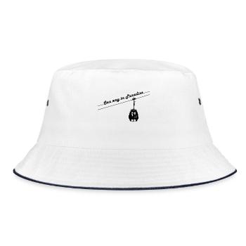 Ski Snowboard Skiers Ski Jumper Gift - Bucket Hat - white/navy - Front