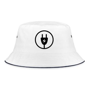 Power plug - Bucket Hat - white/navy - Front