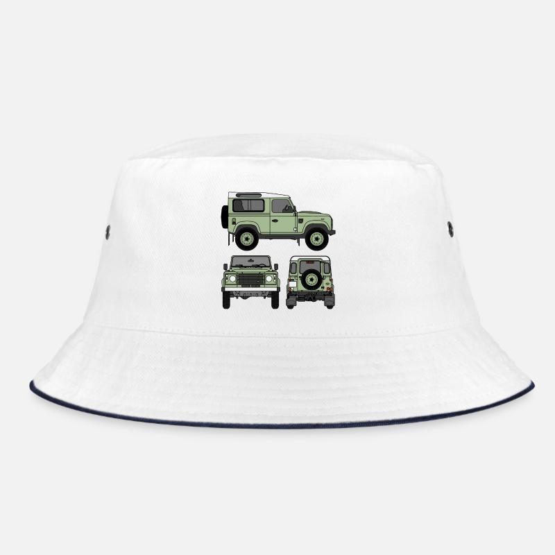 Defender 90 - Sides - Bucket Hat - white/navy