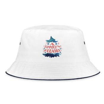 a Tannsch n please - Bucket Hat - Weiß/Navy - Vorne