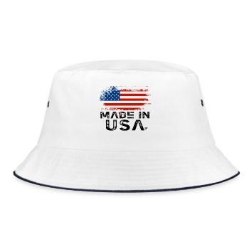 Made in USA Flag - Bucket Hat - white/navy - Front
