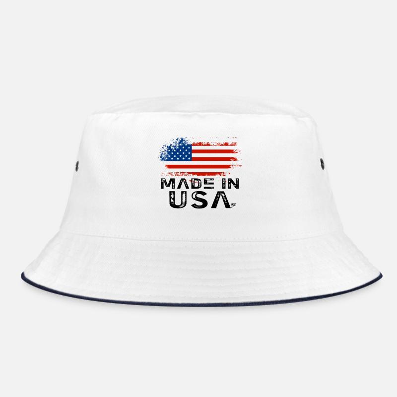 Drapeau Made in USA - Bob - blanc/marine