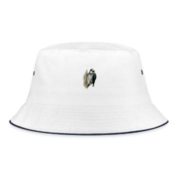 Colorful woodpecker shirt gift bird nature animal nectar - Bucket Hat - white/navy - Front