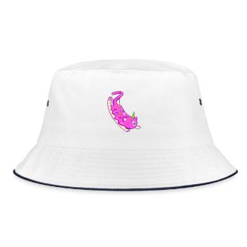 Schnee Süßes Einhorn Katze - Bucket Hat - Weiß/Navy - Vorne