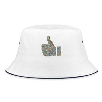 hand sign like e 201 - Bucket Hat - white/navy - Front