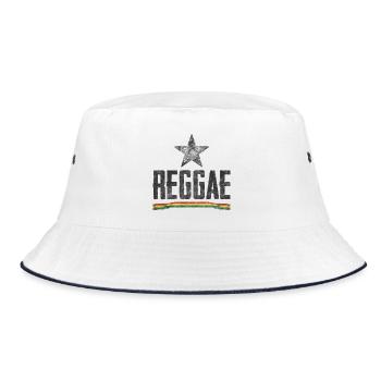 Motif de la culture reggae avec des couleurs rasta - Bob - blanc/marine - Devant