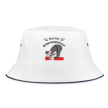Schornsteinfeger Glücksbringer - Bucket Hat - Weiß/Navy - Vorne