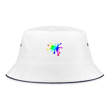 Farbklecks | Farbe Maler Geschenkidee - Bucket Hat - Weiß/Navy - Vorne