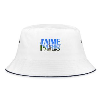 J'aime Paris - Bucket Hat - Weiß/Navy - Vorne