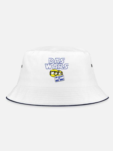 Junggesellenabschied , das wars die macht .(25) - Bucket Hat - Weiß/Navy - Vorne