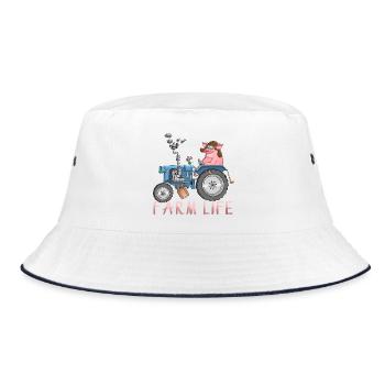 Lustiger Bauernhof - farm life - Bucket Hat - Weiß/Navy - Vorne