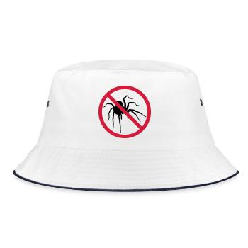 keine spinne verboten schild vogelspinne design cl - Bucket Hat - Weiß/Navy - Vorne
