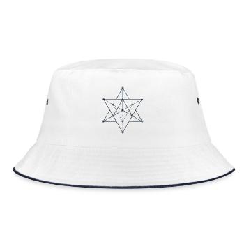 Abstract Stellar Geometric Design - Bucket Hat - white/navy - Front