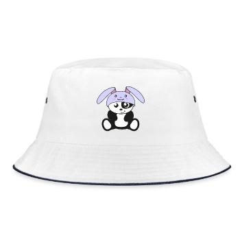 Panda in bunny costume, for childbirth, for children, baby - Bucket Hat - white/navy - Front