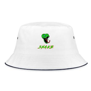 Snake Animal Gift Cobra Boa Mamba Reptile - Bucket Hat - white/navy - Front