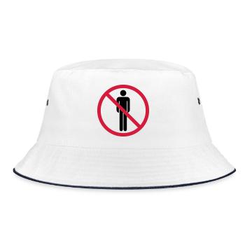 verboten schild keine menschen zone gebiet pictogr - Bucket Hat - Weiß/Navy - Vorne