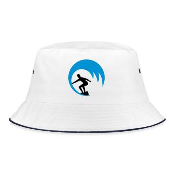 Surfers, surfers - Bucket Hat - white/navy - Front