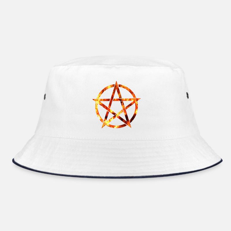 pentagram from flames Bucket Hat