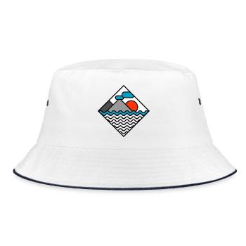 mer voyage nature montagnes symbole montagne icône logo - Bob - blanc/marine - Devant
