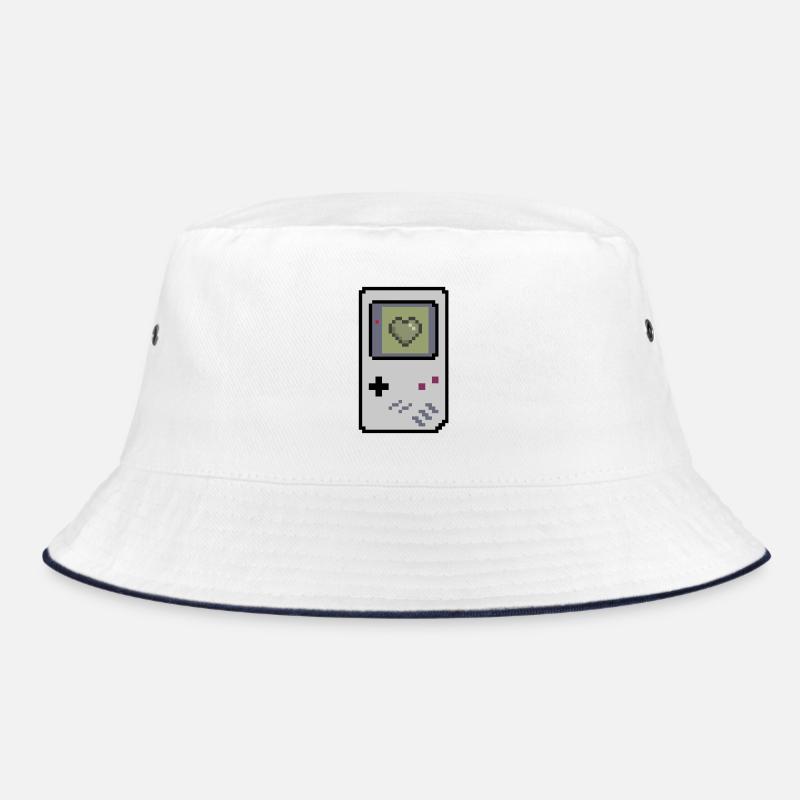 Retrokonsole - Bucket Hat - Weiß/Navy