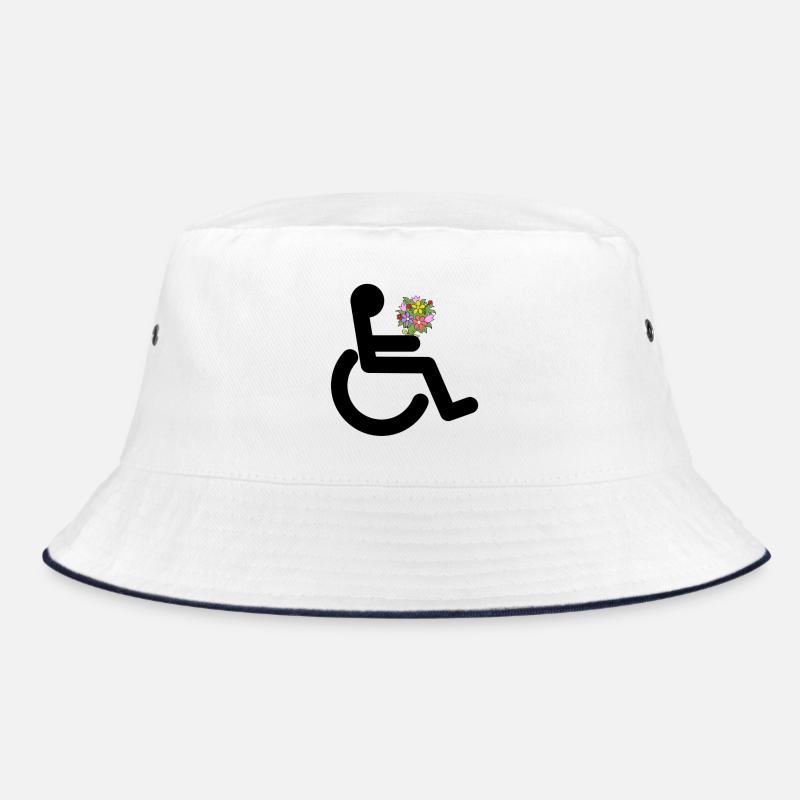 Rollstuhlfahrer mit Blumen # Bucket Hat