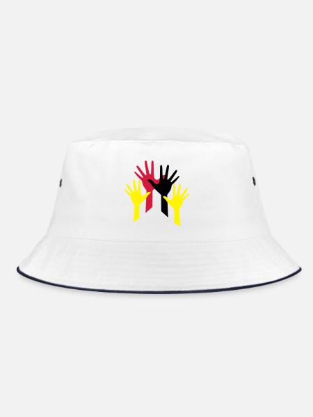 haende - Bucket Hat - Weiß/Navy - Vorne